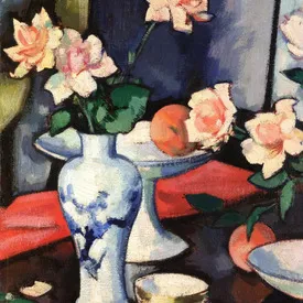 Samuel Peploe Still Life with Roses in a Chinese Vase"