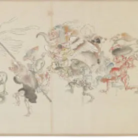 Tosa Mitsuoki Night March of a Hundred Demons (left half)