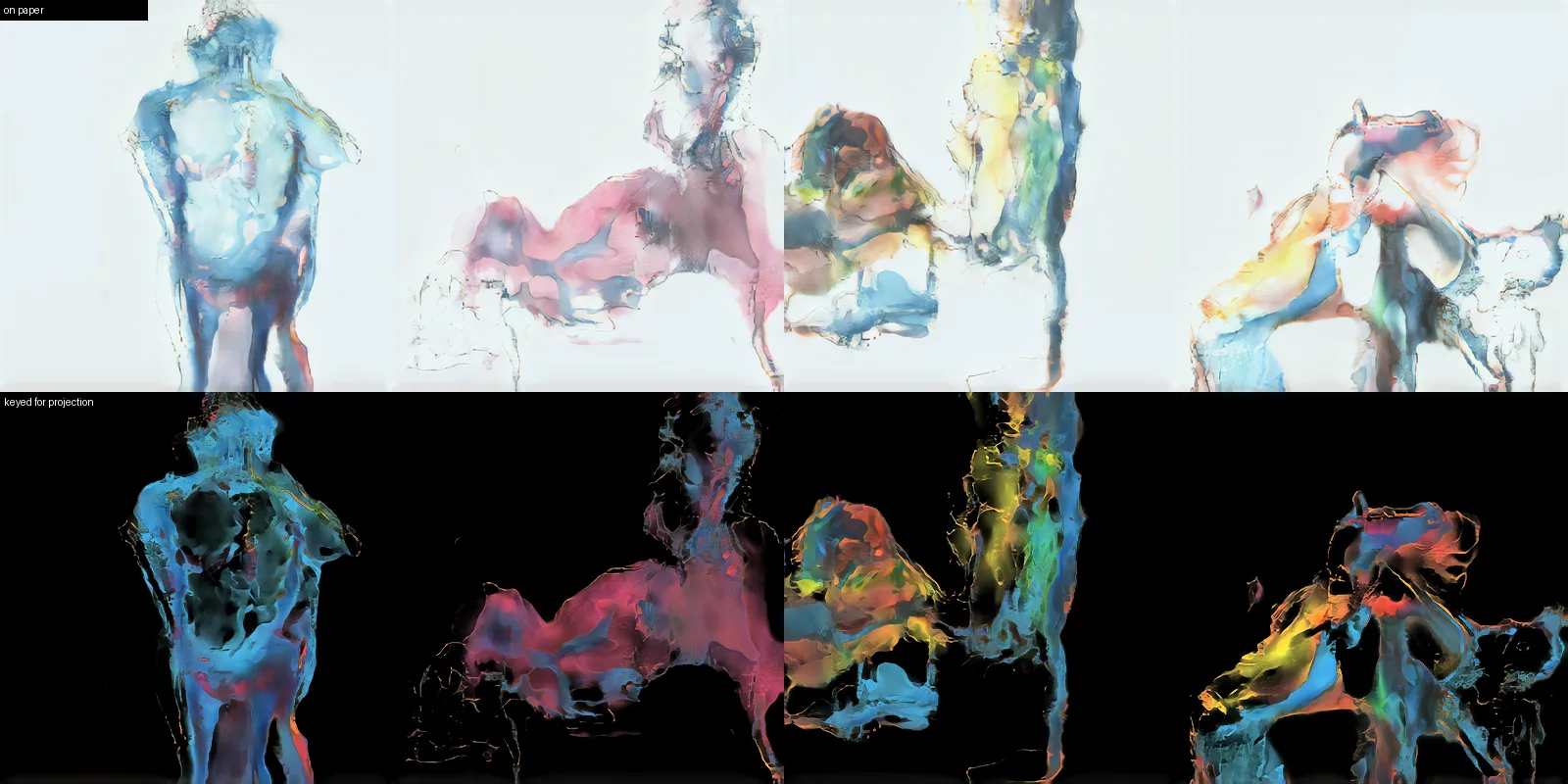 Subtle Bodies on paper, and keyed for projection